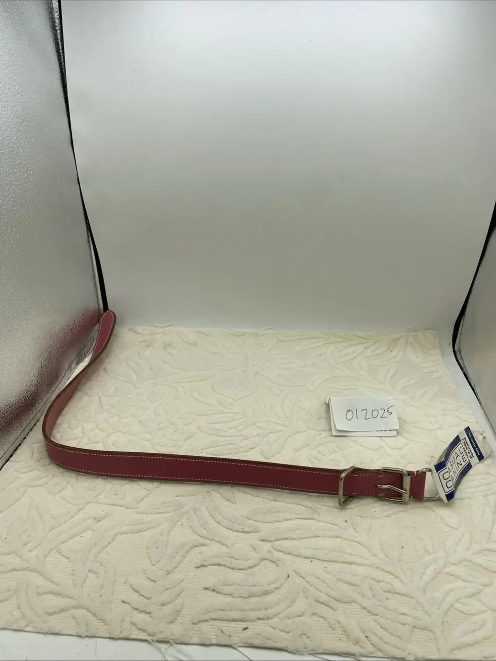 Casual Canine Rasberry Sorbet Lea Stitched Dog Collar 1” Adjusts 18” -22”NWT